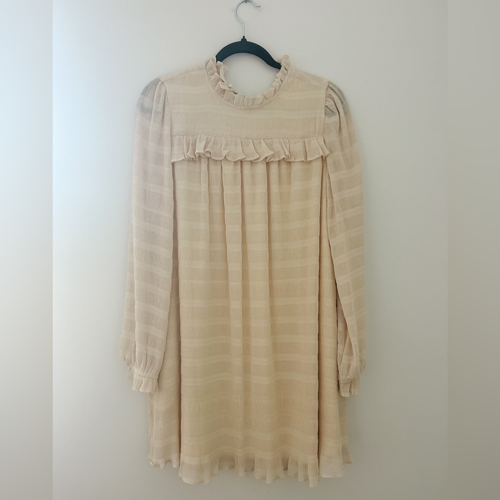 Roolee Elegant Cream Ruffle Dress